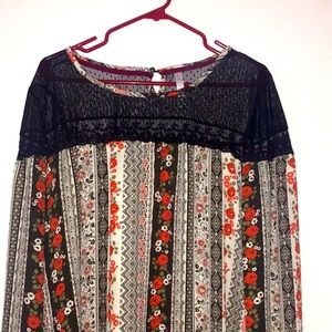 Mix patterned shirt with lace